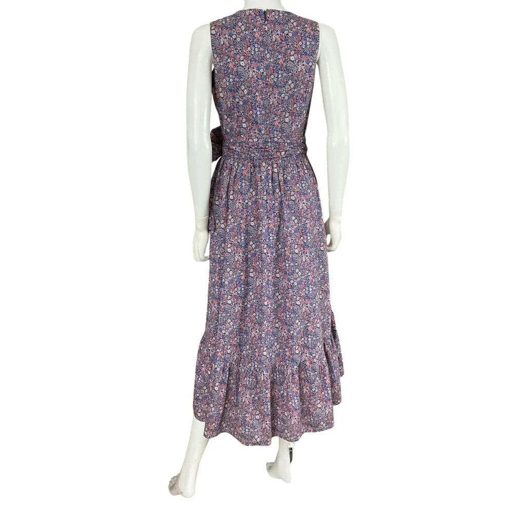 J.Crew Liberty of London Faux-Wrap Dress sz 4 Tiered Kayoko Ditsy Floral Hi-Low